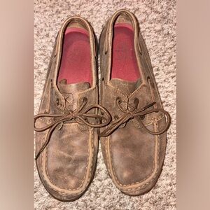 Twisted X Leather Driving Moc Boat Shoes | Men’s 8.5 | Brown | Comfort Sole